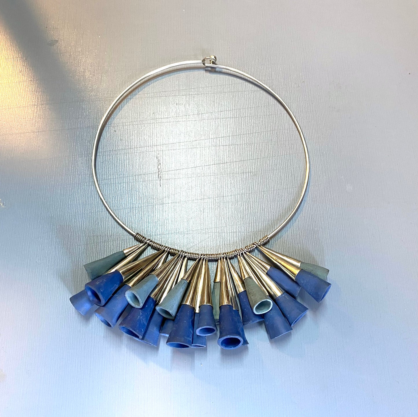 Collar Racimo Grande Azul