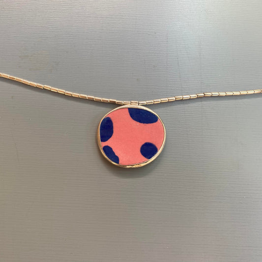 Collar Círculo Grande Rosado